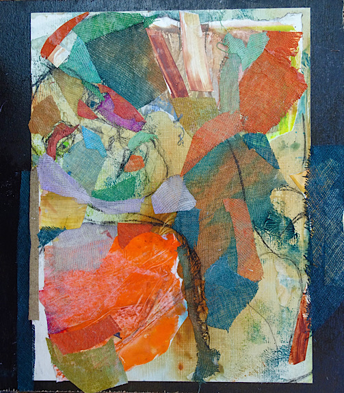 <em>I Remember You</em>, acrylic on paper, linen and birch panel, 12-1/2 inches by 11-1/2 inches, 250