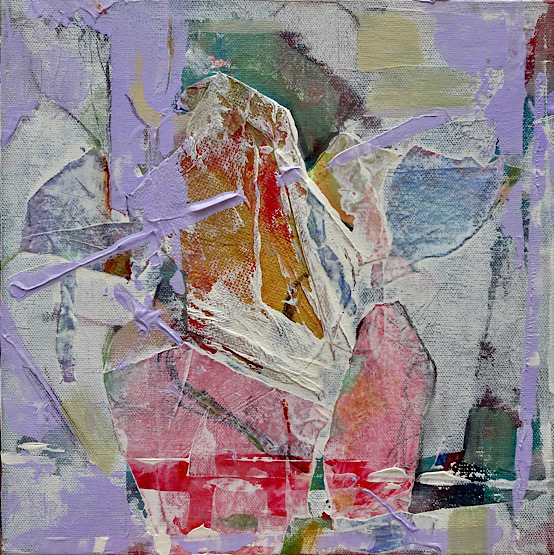 <em>Bathsheba</em>, acrylic on paper, linen and birch panel, 12 inches by 12 inches, 150