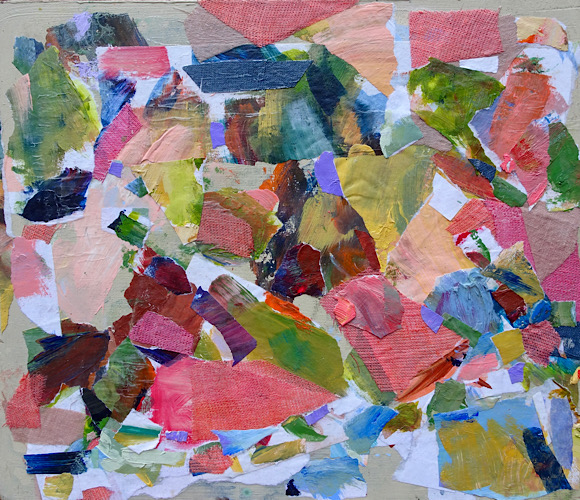 <em>Making Sense</em>, acrylic on paper, linen and birch panel, 10 inches by 12 inches, 250